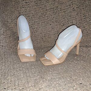 L'INTERVALLE-Nude/Camel Leather-D'Orsay Strappy Style-Sz 8-NEW/NO BOX